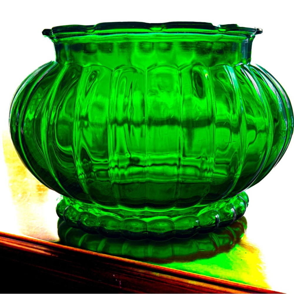 Antique Emerald Green Jardiniere Planter A.E. Co Marked Early 1903